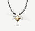 Latin Cross<br>Sterling Silver / 14K Gold