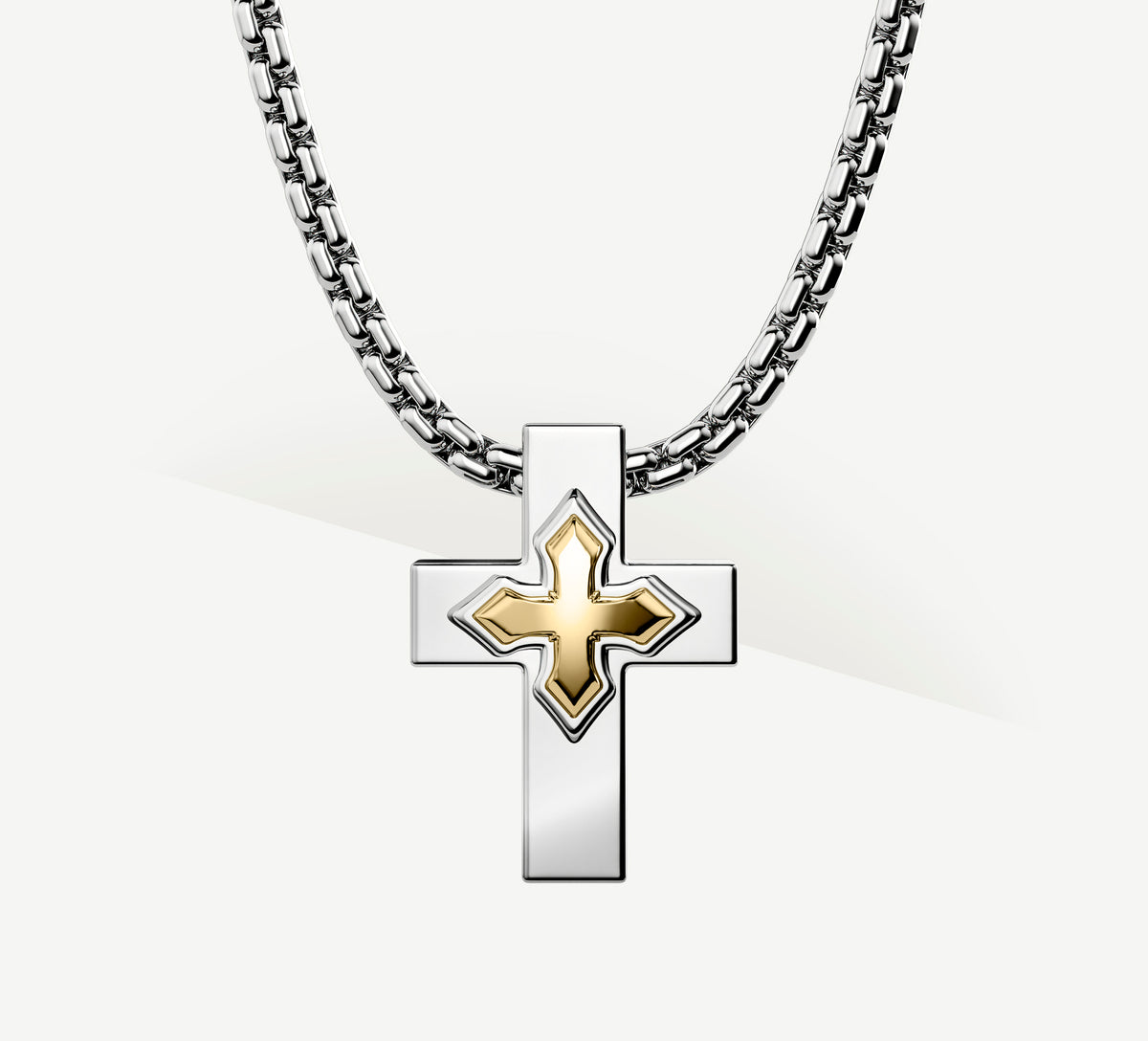 Latin Cross<br>Sterling Silver / 14K Gold