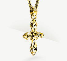 Load image into Gallery viewer, REGAL II Cross 14K Gold&lt;br&gt;w/Pavé Diamonds / Talon Details
