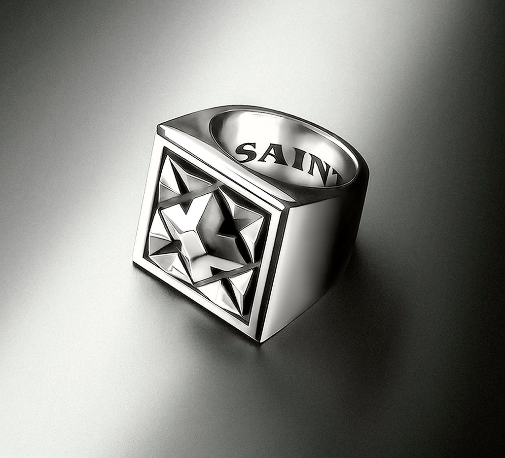 Classic Crown Signet Ring<br>in Sterling Silver