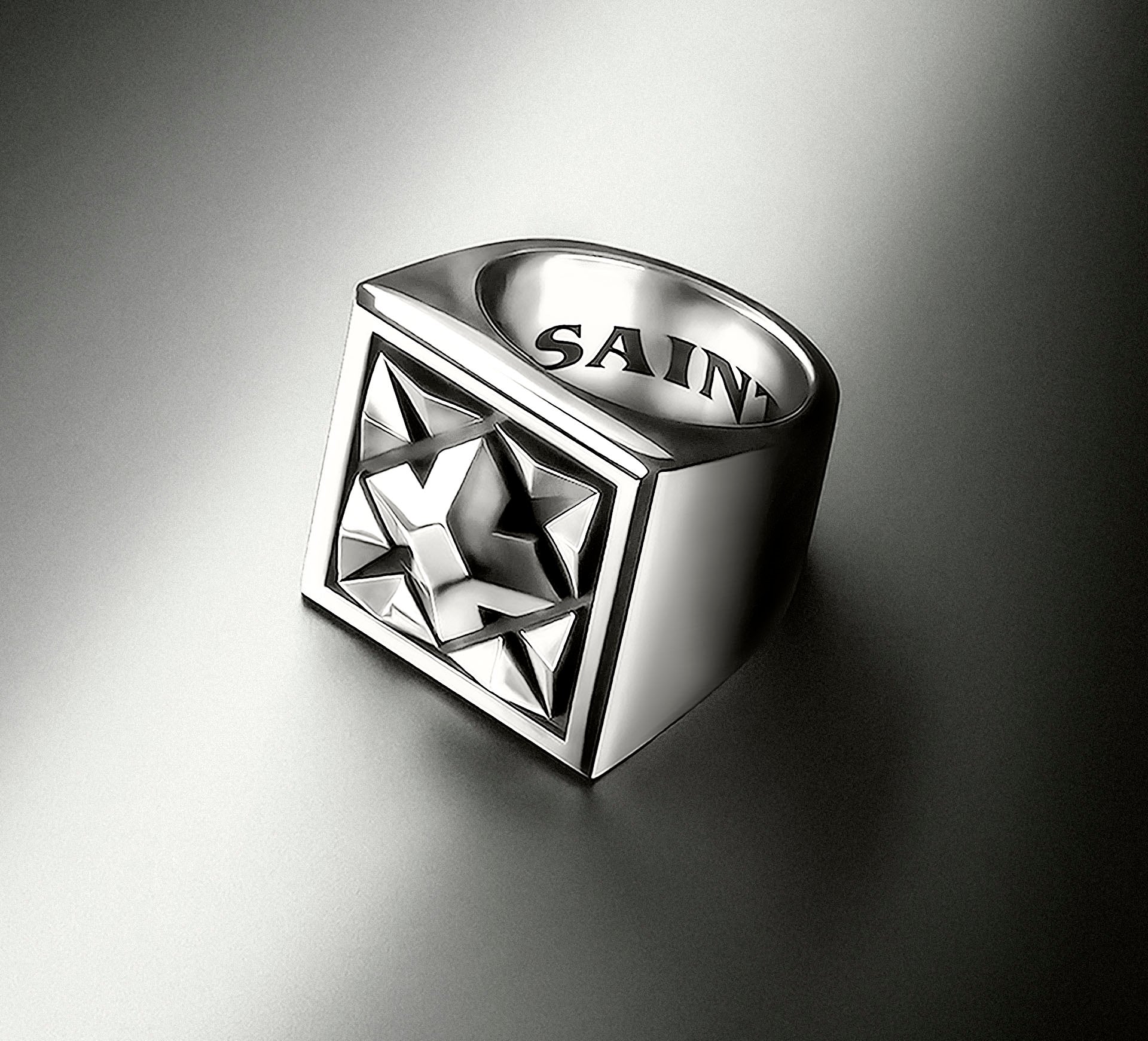Classic Crown Signet Ring<br>in Sterling Silver
