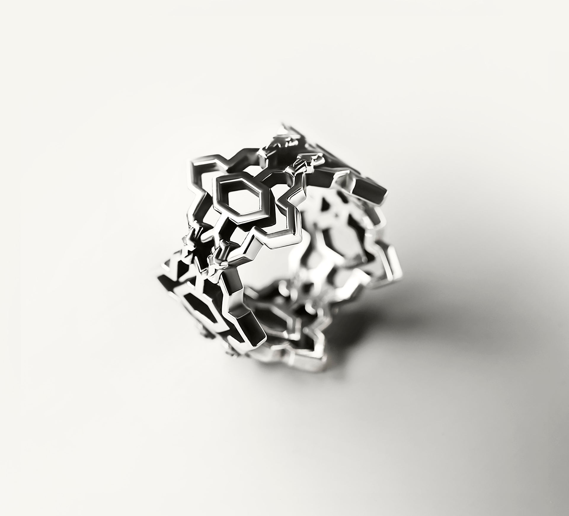 Crystal Band Ring / Sterling Silver