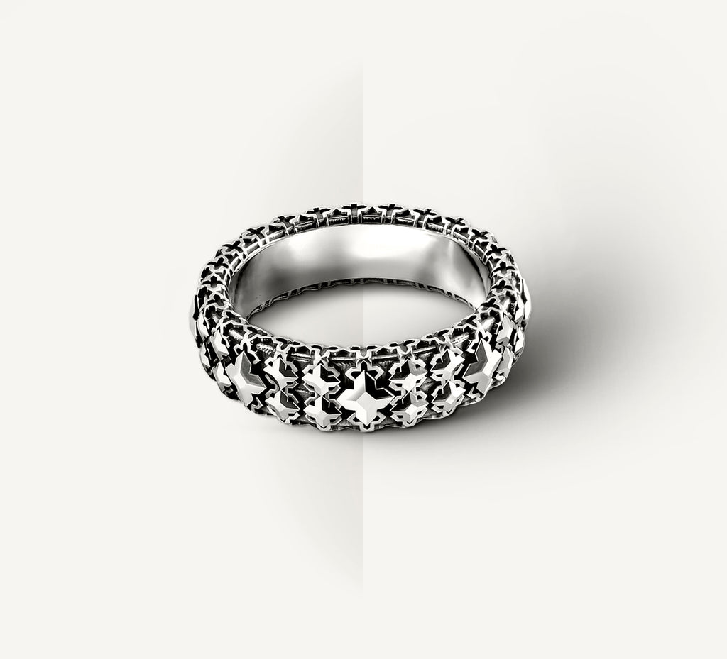 Multi Crown Stacker<br>Band Ring in Sterling Silver