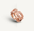 Crystal Link Band<br>14k Rose Gold<br>Rose Pavé Diamonds