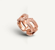 Load image into Gallery viewer, Crystal Link Band&lt;br&gt;14k Rose Gold&lt;br&gt;Rose Pavé Diamonds
