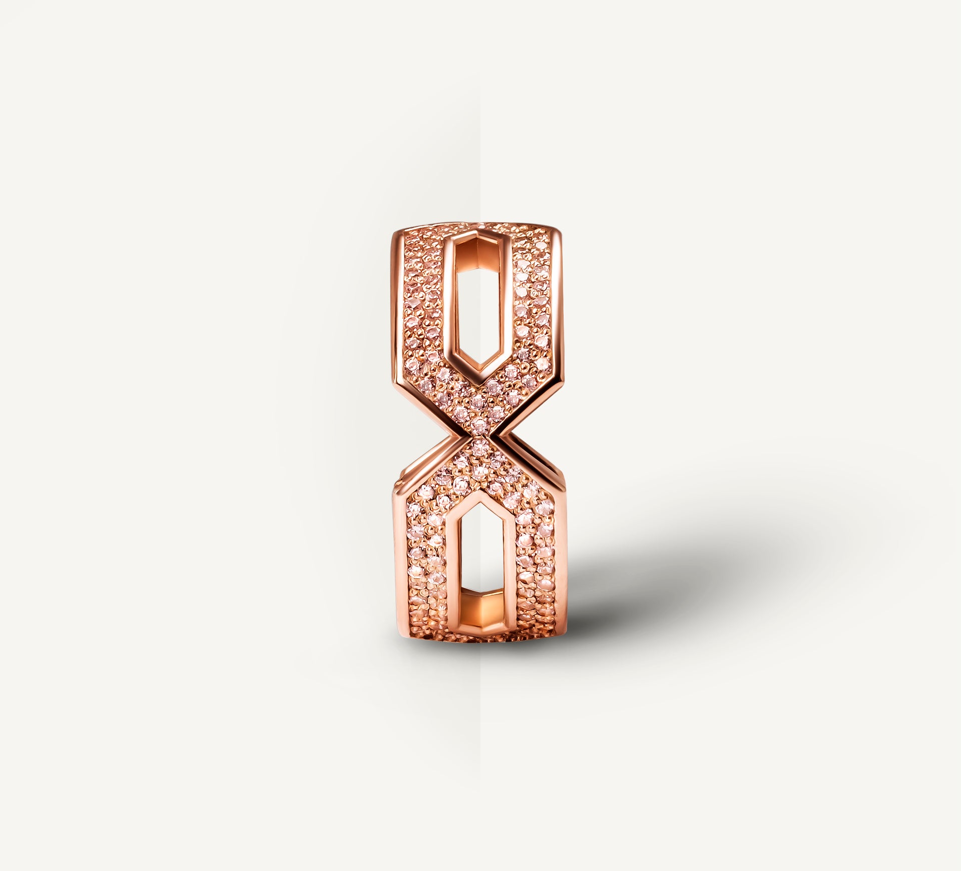 Crystal Link Band<br>14k Rose Gold<br>Rose Pavé Diamonds