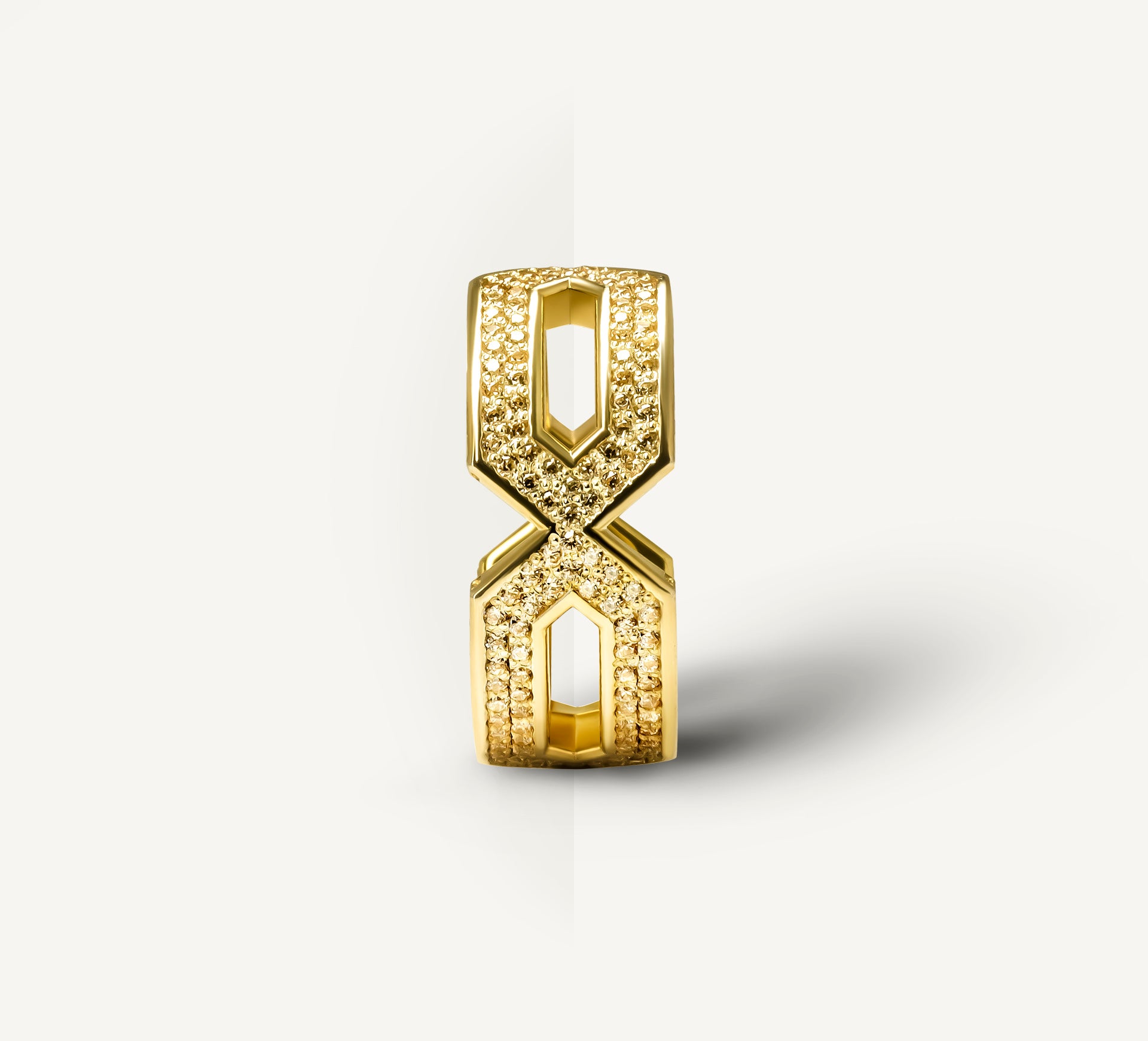 Crystal Link Band<br>14k Yellow Gold<br>Yellow Pavé Diamonds