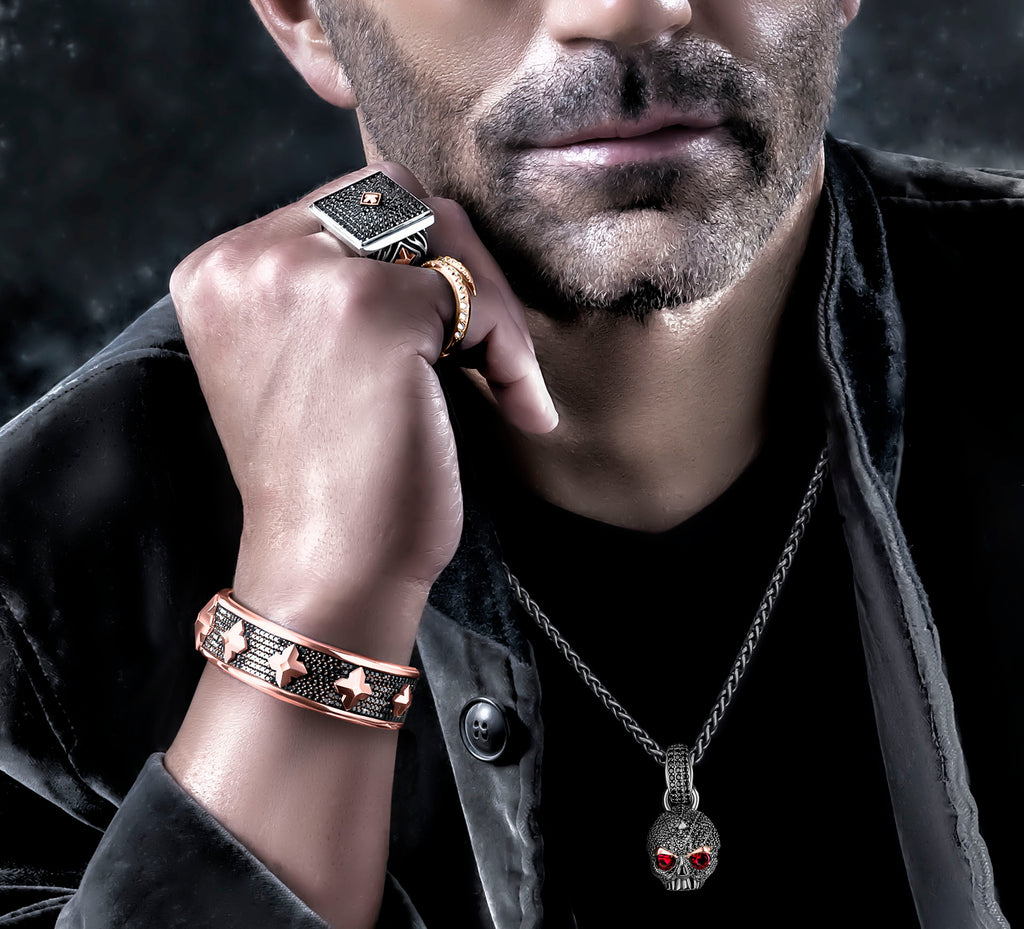 Phoenix Cuff / 14k Rose Gold<br>w/Black Pavé-Set Diamonds