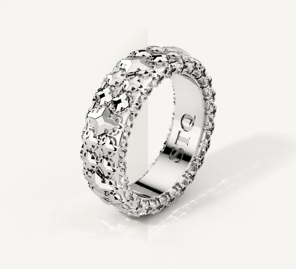 Double Crown Stacker Ring<br>in Sterling Silver