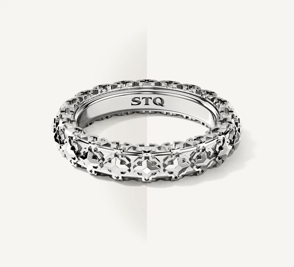 Thin Crown Stacker Ring<br>in Sterling Silver