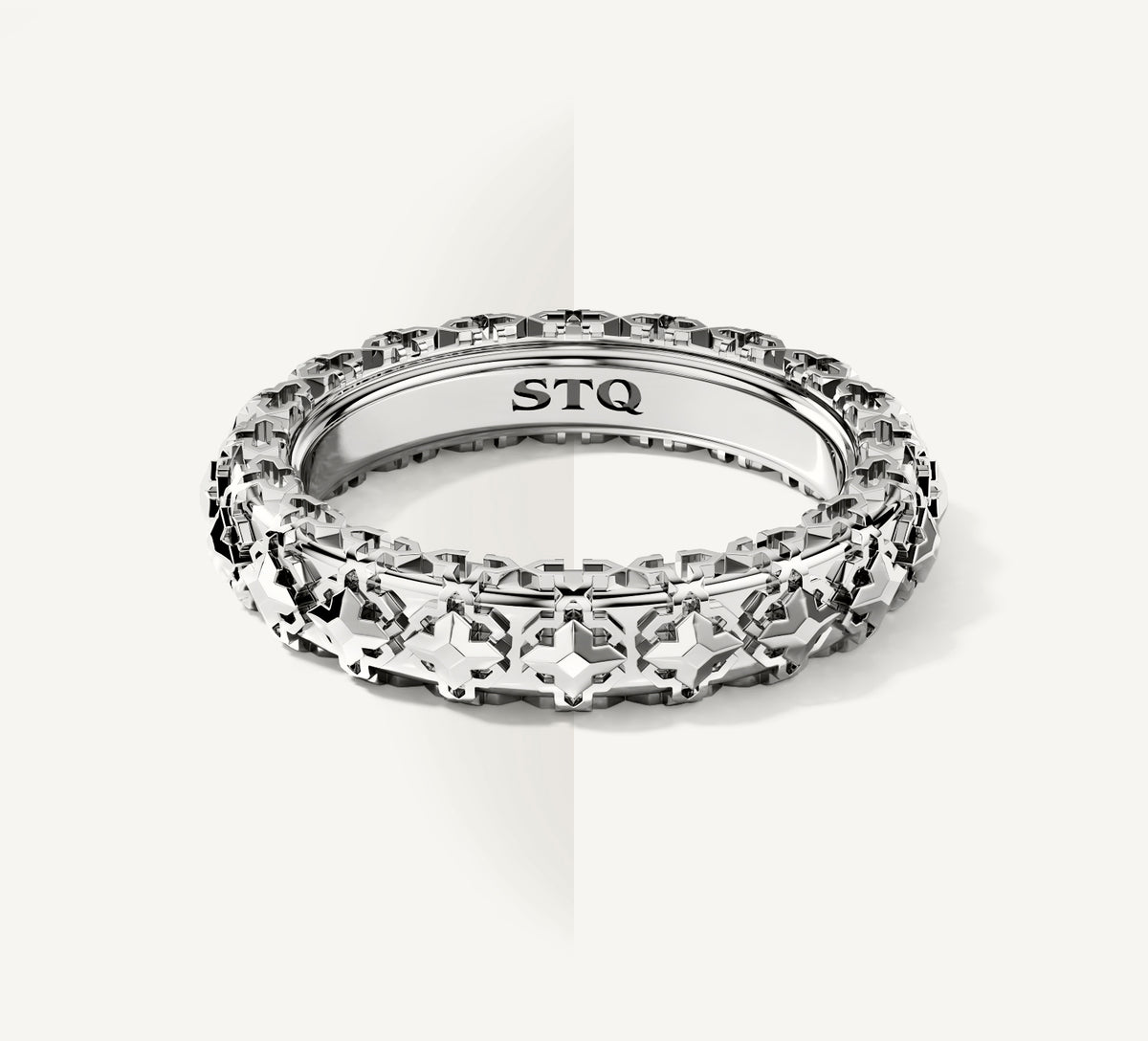 Thin Crown Stacker Ring<br>in Sterling Silver