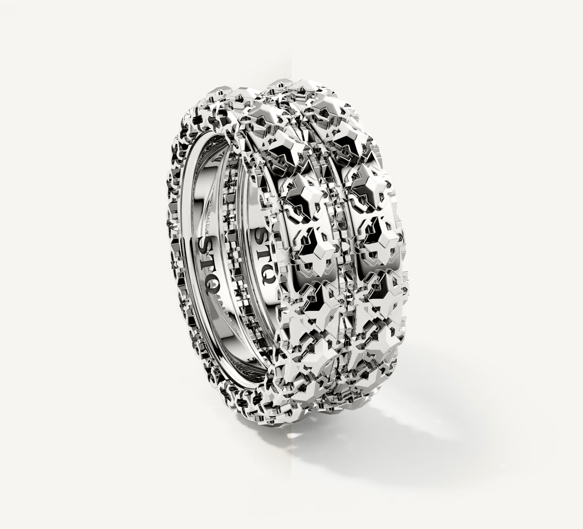 Thin Crown Stacker Ring<br>in Sterling Silver