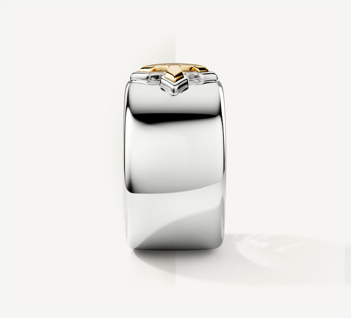 STQ Cross Band Ring<br>Sterling Silver / 14K Yellow Gold