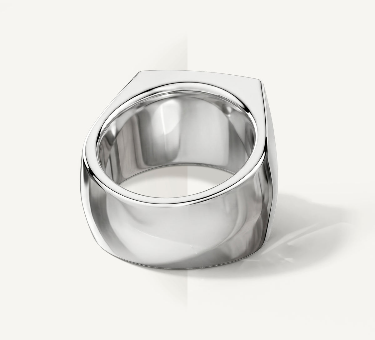 STQ Cross Signet Ring<br>Sterling Silver / 14K Yellow Gold