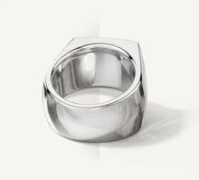 Load image into Gallery viewer, STQ Cross Signet Ring<br>Sterling Silver / 14K Yellow Gold
