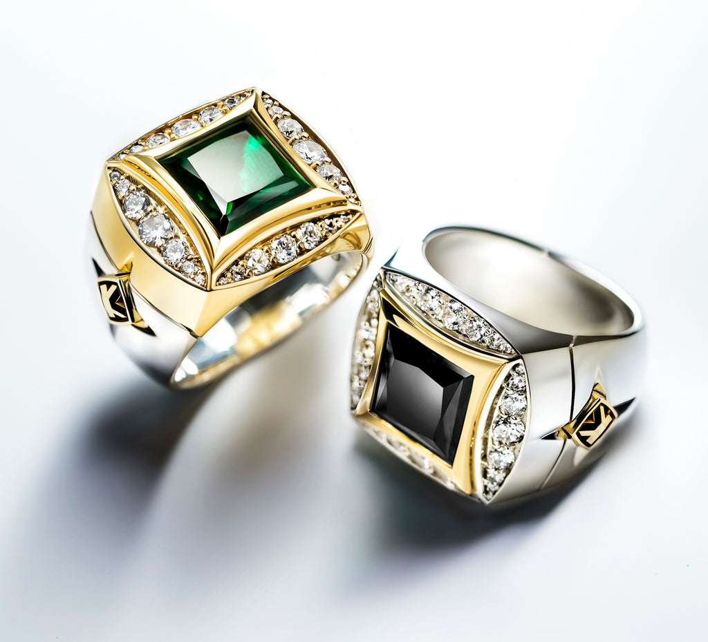 The Grand Signet Ring<br>Diamonds / Onyx & Mixed Metals