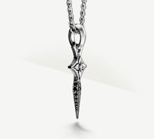 Load image into Gallery viewer, Star Dagger / Sterling Silver&lt;br&gt;w/Black Pavé Diamonds
