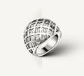 Domed Trellis Ring<br>w/Micro Pavé Diamond Floor<br>in Sterling Silver
