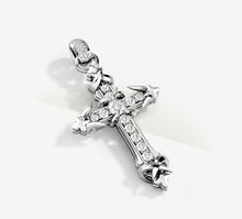 Load image into Gallery viewer, REGAL Cross / Sterling Silver<br>w/Pavé Diamonds / Talon Details
