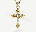 REGAL Cross / 14K Gold<br>w/Pavé Diamonds / Talon Details