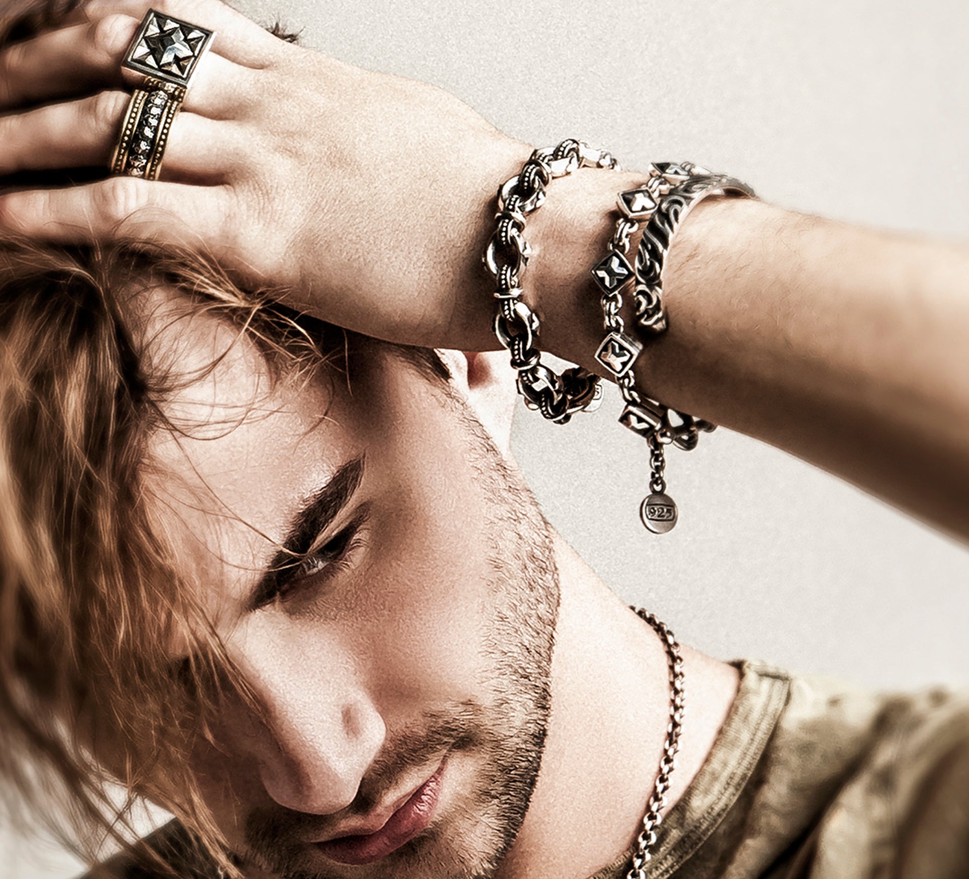 Thin STQ Crown Stacker Band Ring<br>in Sterling Silver