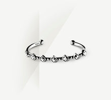 Load image into Gallery viewer, Box Crown &amp; Bead Cuff&lt;br&gt;Sterling Silver
