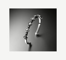 Load image into Gallery viewer, Box Crown &amp; Bead Cuff&lt;br&gt;Sterling Silver
