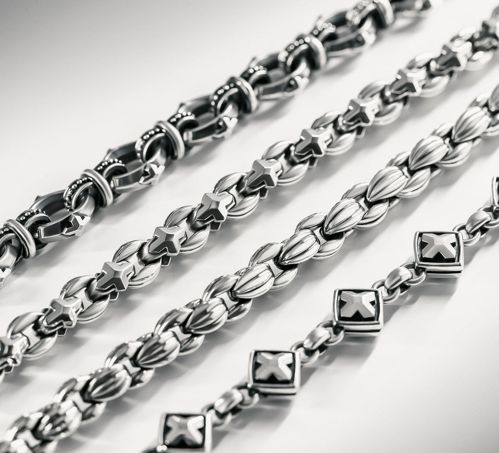 12.5 mm Box-Crown Bracelet<br>Sterling Silver