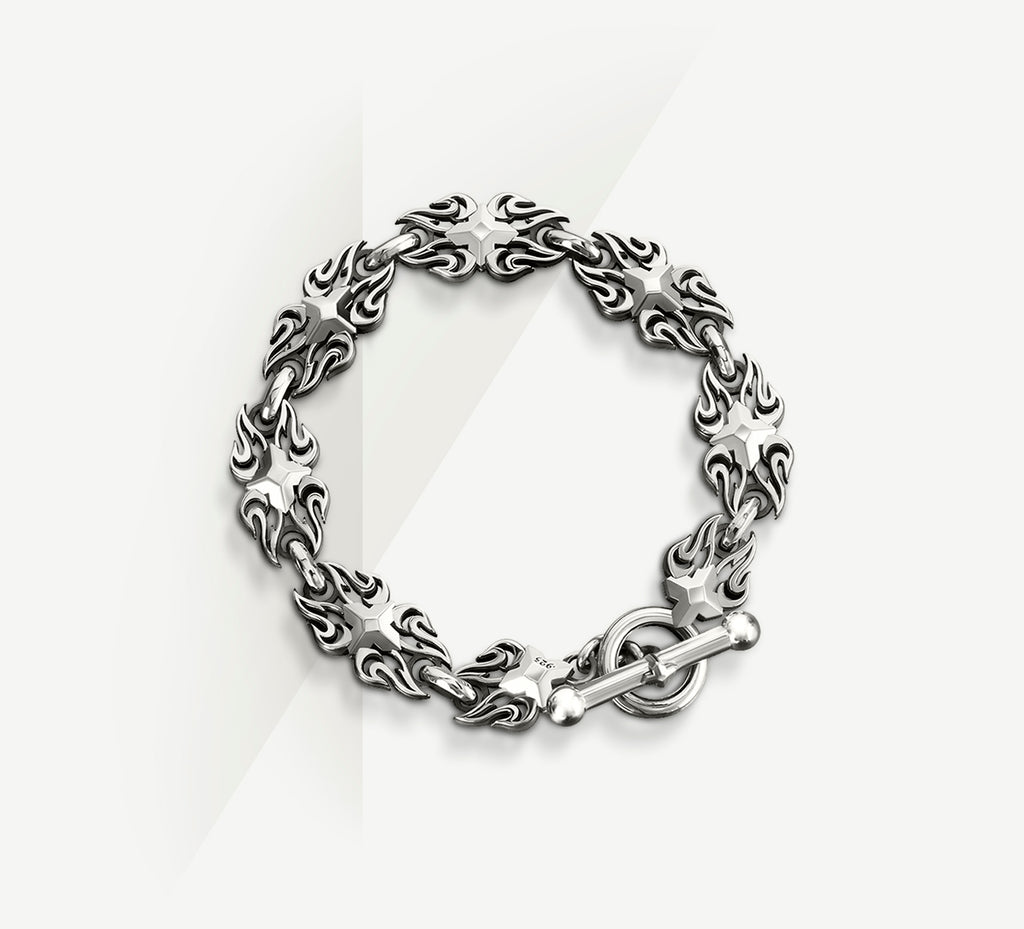 Fire & Ice Bracelet<br>Sterling Silver