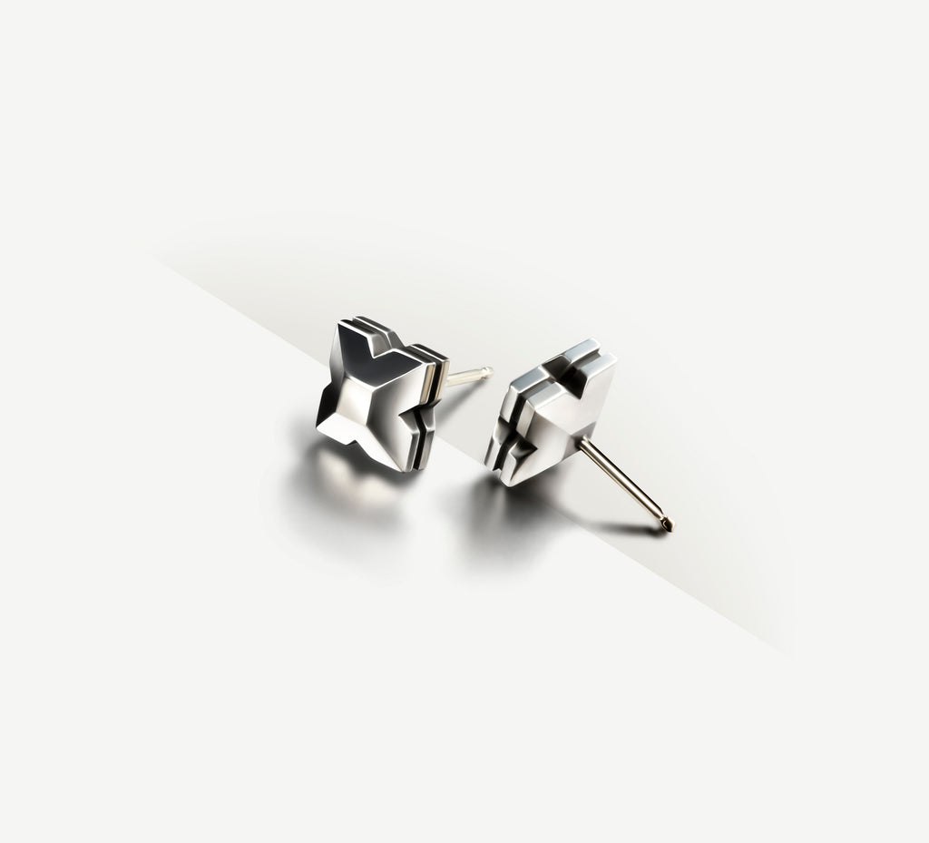 Crown Stud Earrings<br>in Sterling Silver