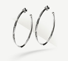 Load image into Gallery viewer, 3” Knife Edge Hoops w/STQ Crown Detail
