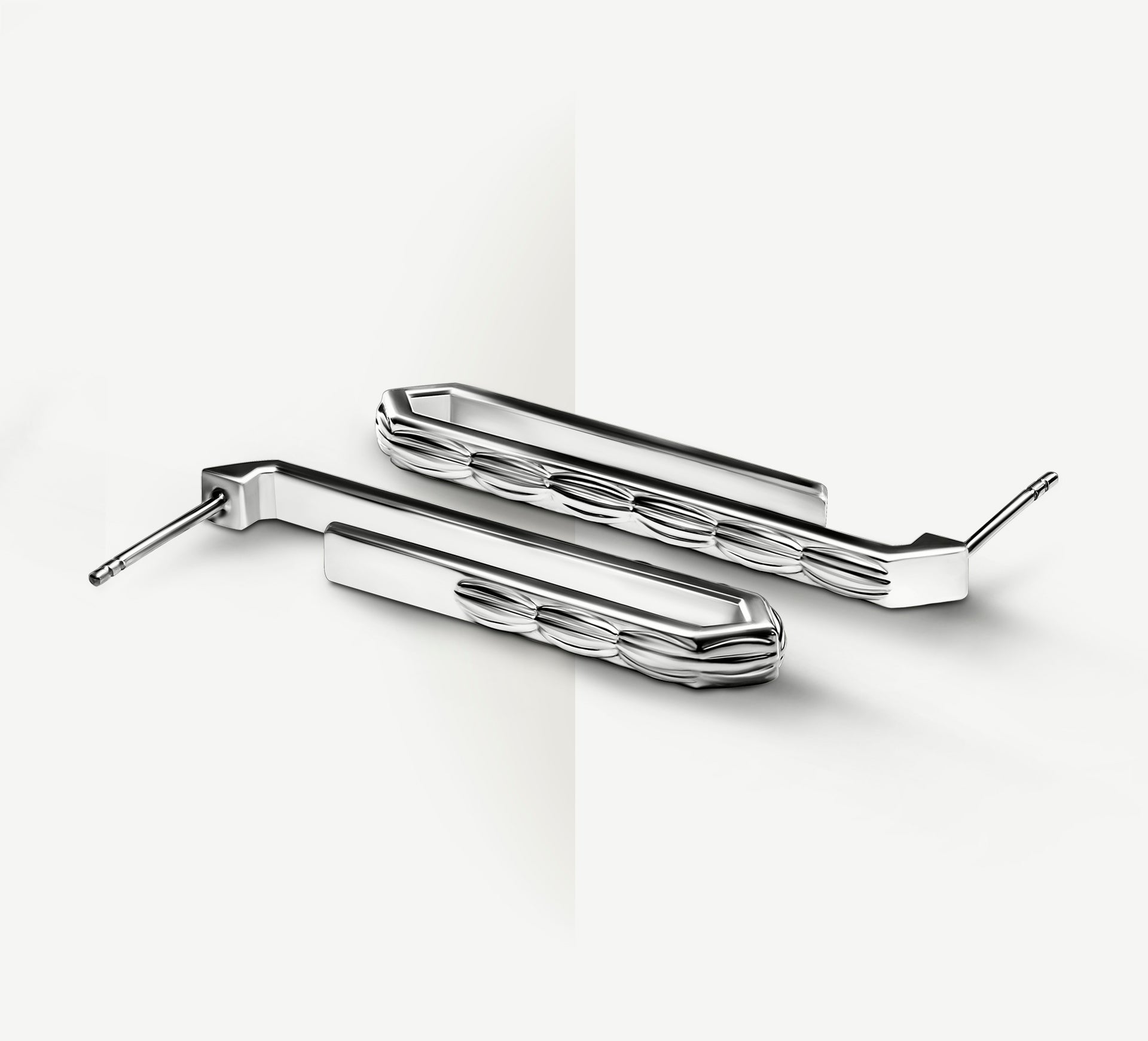 Long Crystal Earrings<br>in Sterling Silver