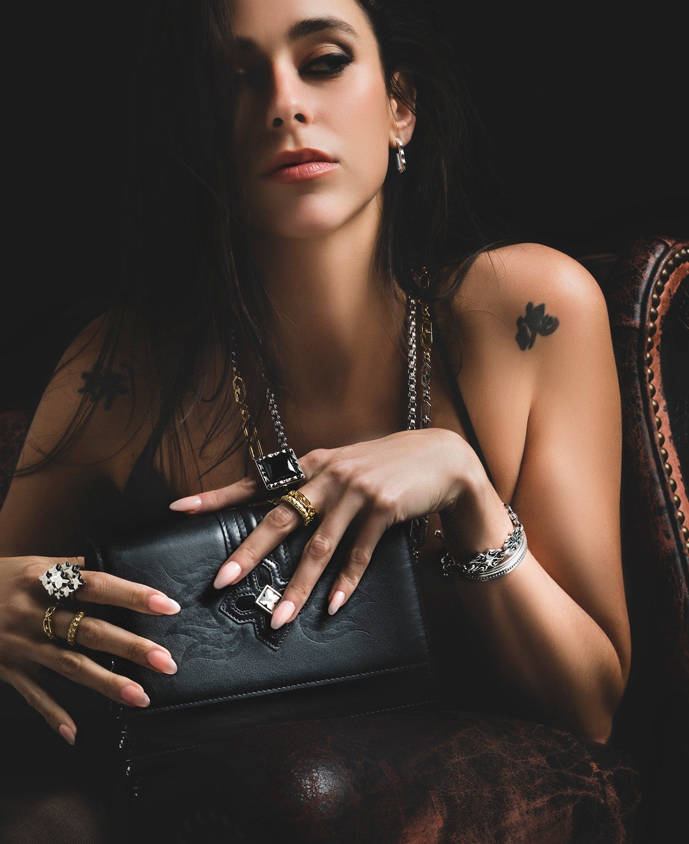 Fire & Ice / Midnight Black Purse