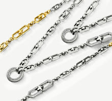 Load image into Gallery viewer, Mixed 18K Gold &amp; Sterling Silver Crystal Link Necklace w/Diamond Accents
