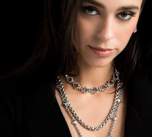 Load image into Gallery viewer, Large Signature Link Choker w/Black Diamond Accents
