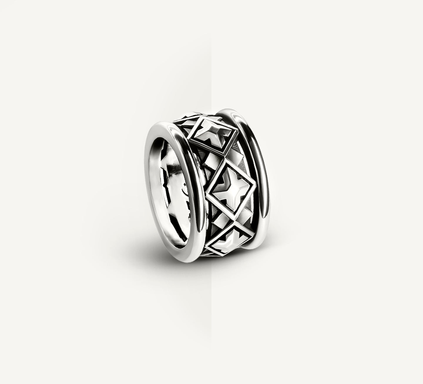 Repeating Box Crown Band Ring