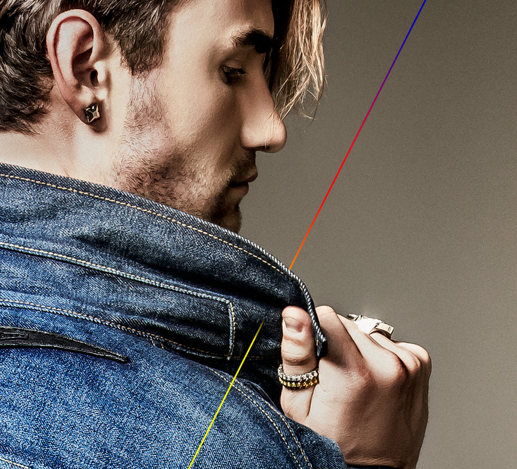 Thin STQ Crown Stacker Band Ring<br>in Sterling Silver