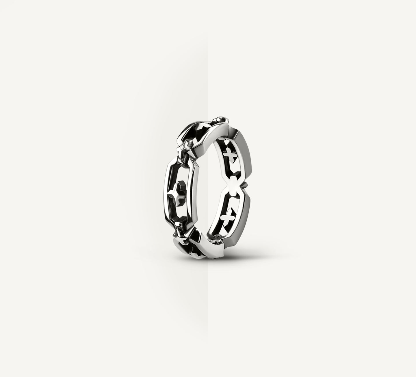 Crystal Link Stacker Band Ring