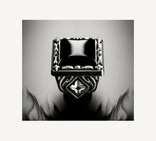 Load image into Gallery viewer, Mens Fire &amp; Ice Signet Ring&lt;br&gt;w/Feature Center Stone
