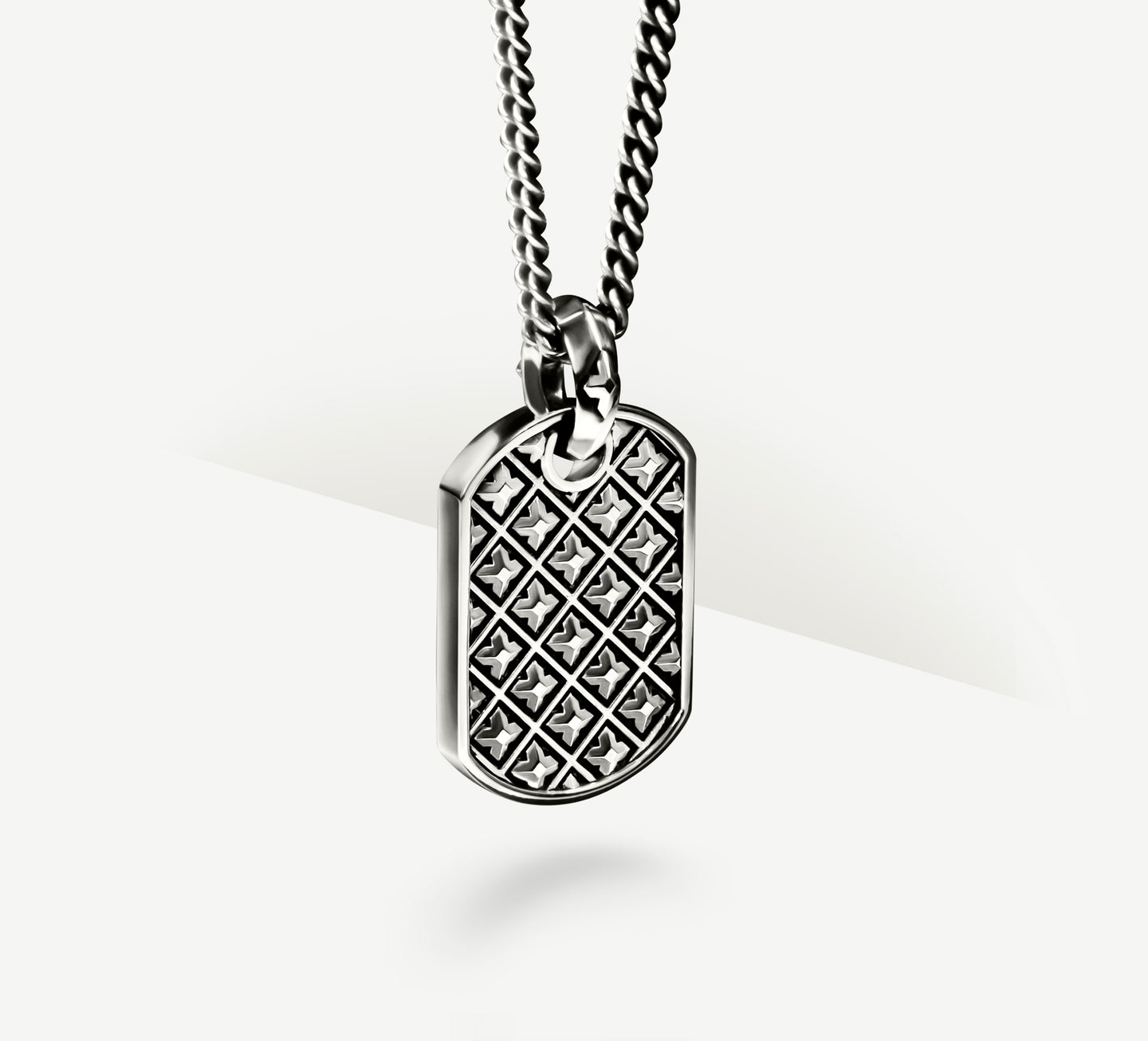 Silver Pattern Box Crown Tag